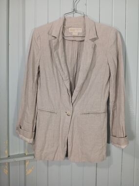 Michael Michael Kors Linen Blazer Jacket - Light Beige